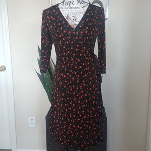 NWT - Surplice Wraparound belted Multi-Color Dots
